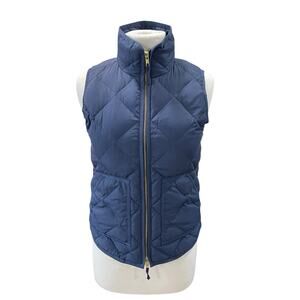 J. Crew Quilted Puffer Vest Women XXS Blue Down Insulated Casual Hiking Gorpcore